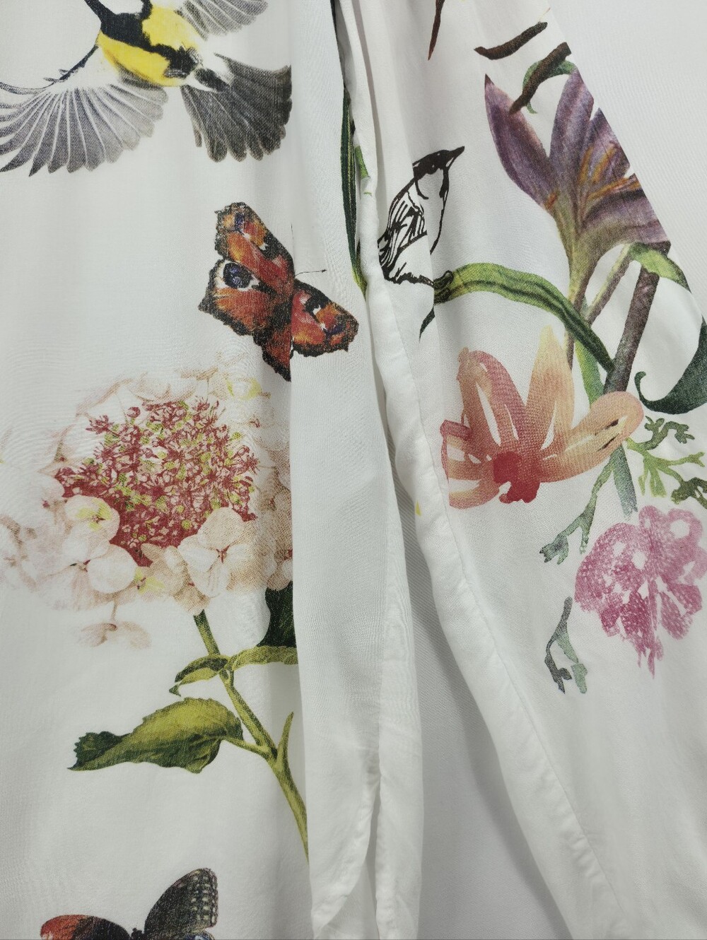 Desigual XL Bird Butterfly Floral Graphic Print Boho Artsy Blouse - Picture 11 of 16